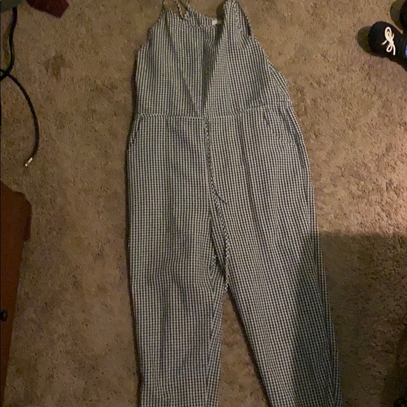 black and white checker pant romper - Picture 1 of 1